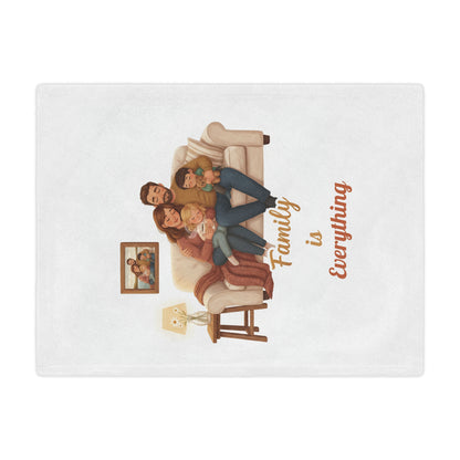 Family Cozy Minky Blanket — Personalized Illustrated Family Sofa Throw