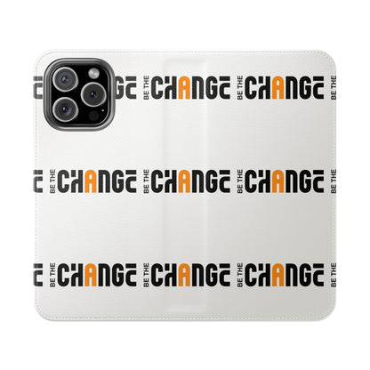 Flip Case - "Be The Change" Repeating Logo Wallet Phone Case