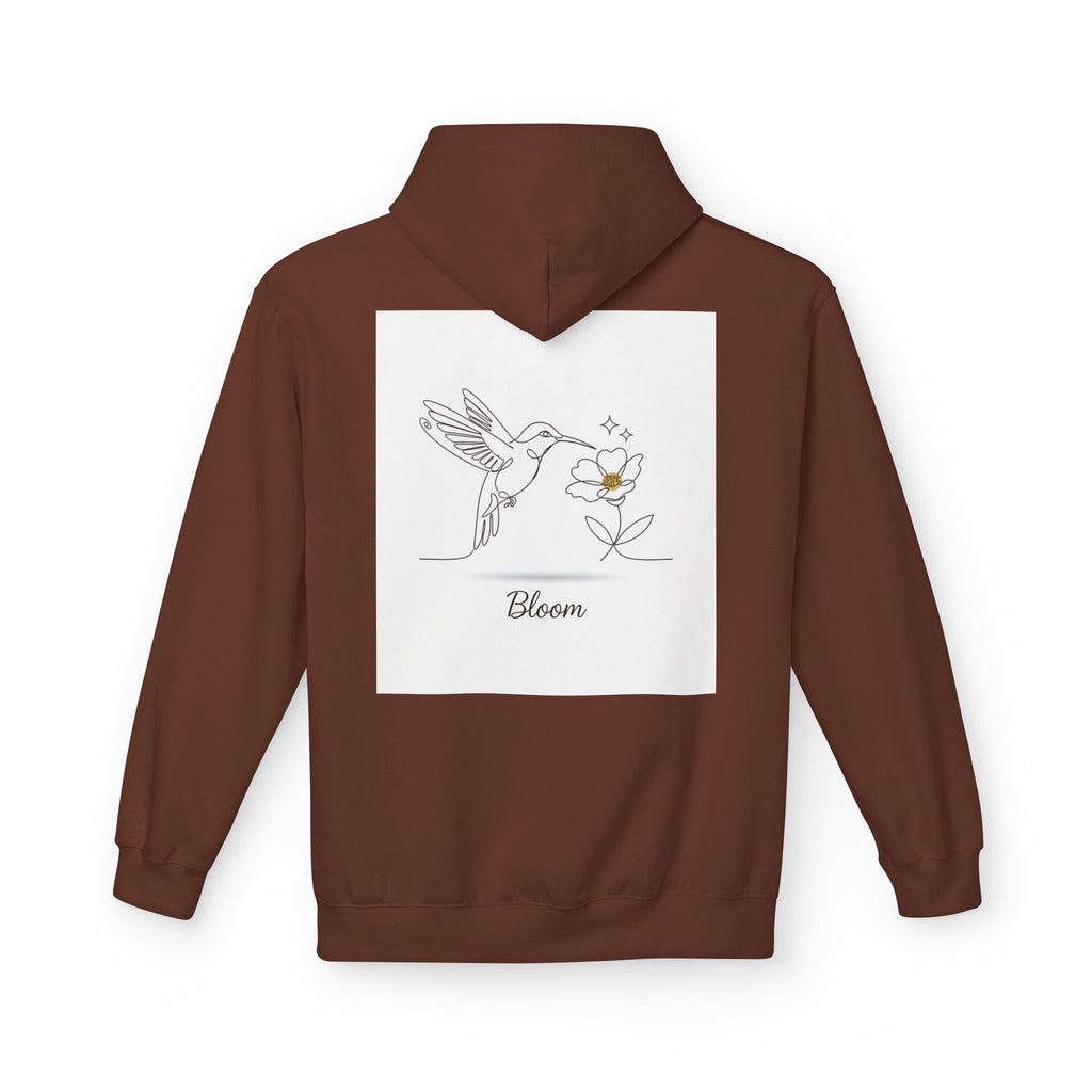 Bloom Hummingbird Hoodie — Floral Minimalist Pullover