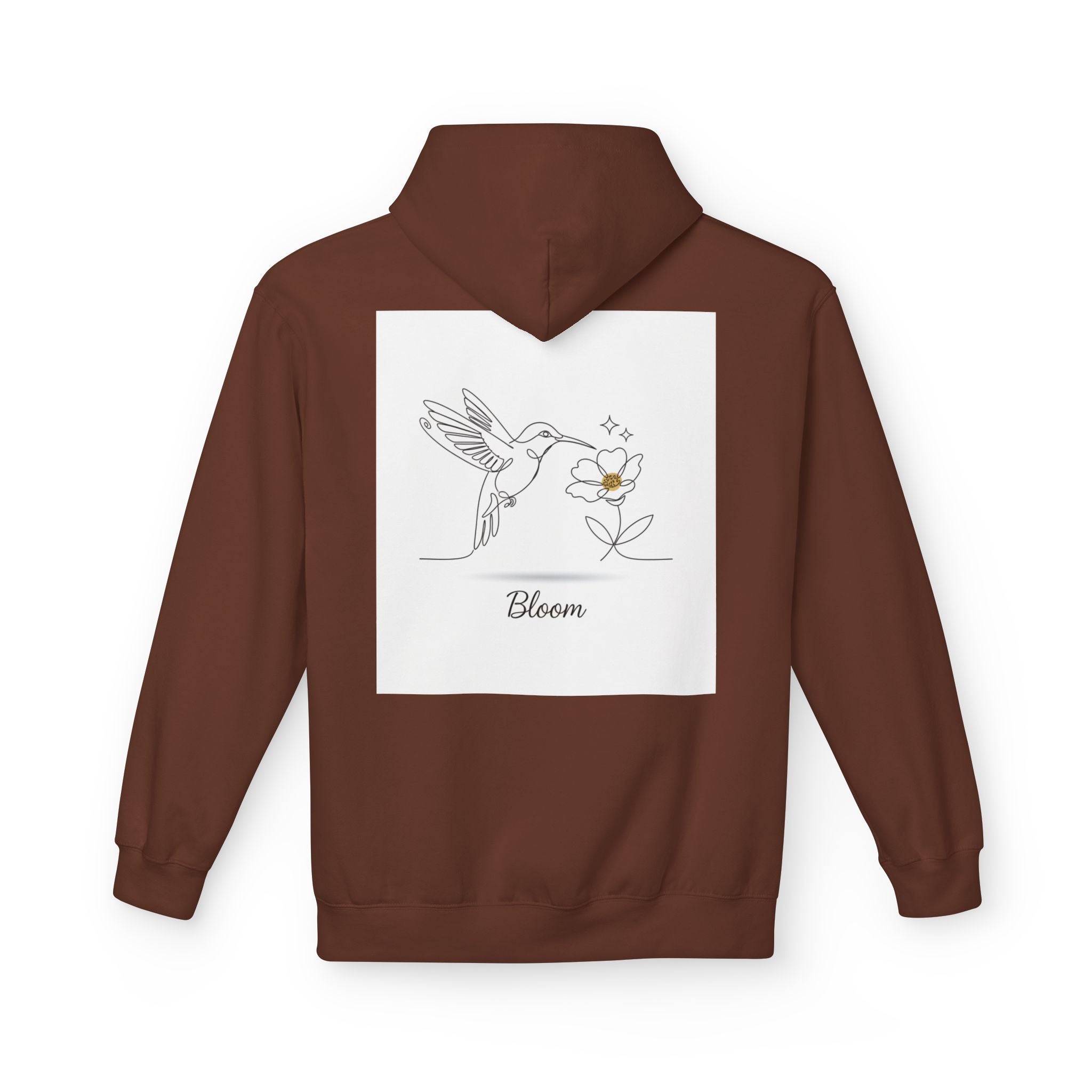 Bloom Hummingbird Hoodie — Floral Minimalist Pullover