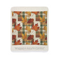 Autumn Plaid Sherpa Blanket — Cozy Fall Leaves Throw for Home & Gifting