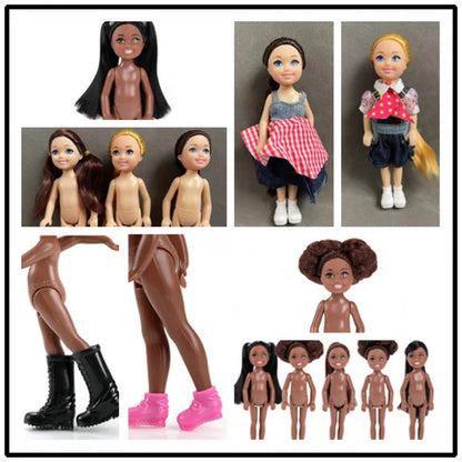 15cm BJD Dolls Shoes Multiple Movable Joints 1/12 3D Simulated Eye Dark Skin Hinge Doll Girl's DIY Dress Up Birthday Gifts Toys - Merit Sell