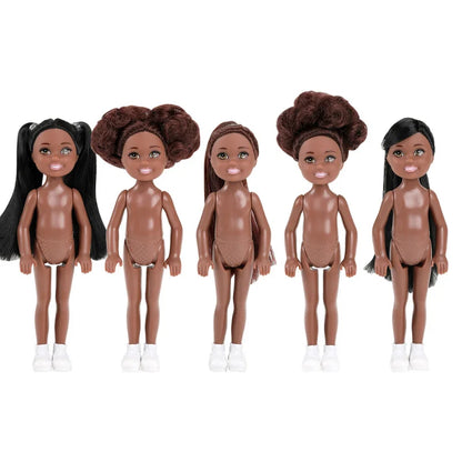 15cm BJD Dolls Shoes Multiple Movable Joints 1/12 3D Simulated Eye Dark Skin Hinge Doll Girl's DIY Dress Up Birthday Gifts Toys - Merit Sell