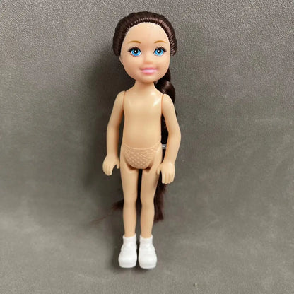 15cm BJD Dolls Shoes Multiple Movable Joints 1/12 3D Simulated Eye Dark Skin Hinge Doll Girl's DIY Dress Up Birthday Gifts Toys - Merit Sell