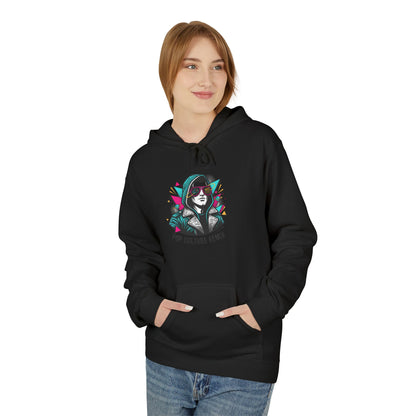 Pop Culture Remix Hoodie - Retro Neon Graphic Pullover