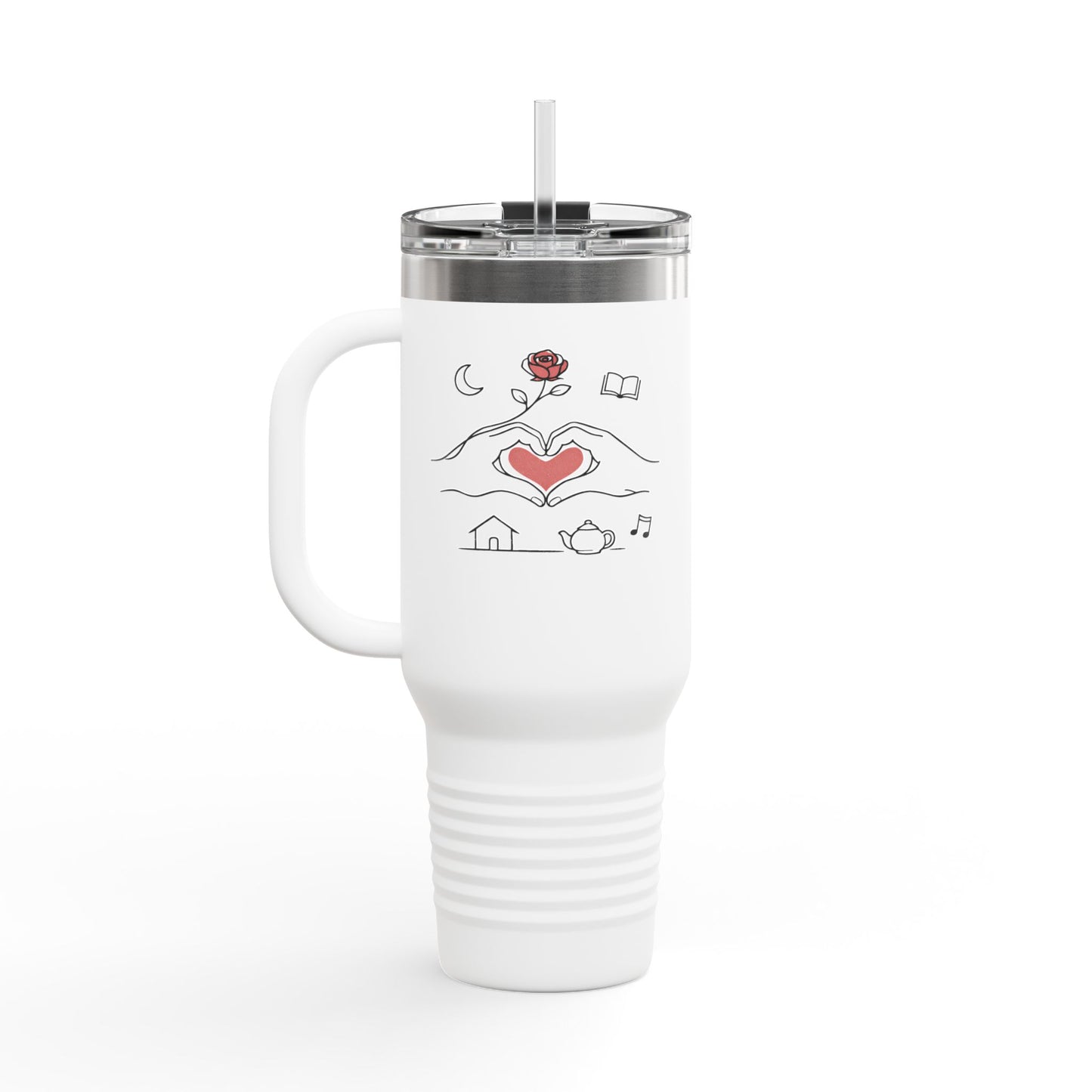 40oz Insulated Travel Mug — Heart & Home Sketch Design