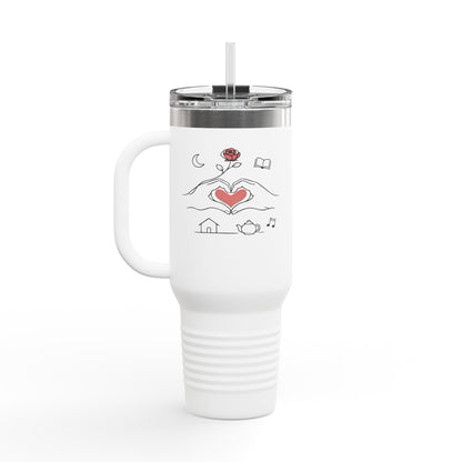 40oz Insulated Travel Mug — Heart & Home Sketch Design