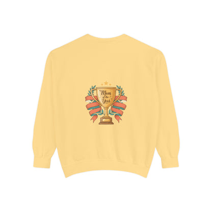 Sweatshirt — "Mom of the Year" Trophy Graphic Crewneck