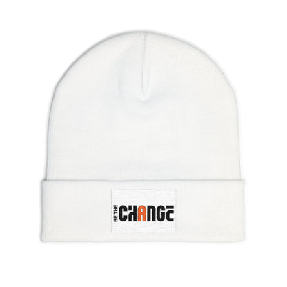 Embroidered 'Change' Knit Beanie — Minimalist Activist Winter Hat