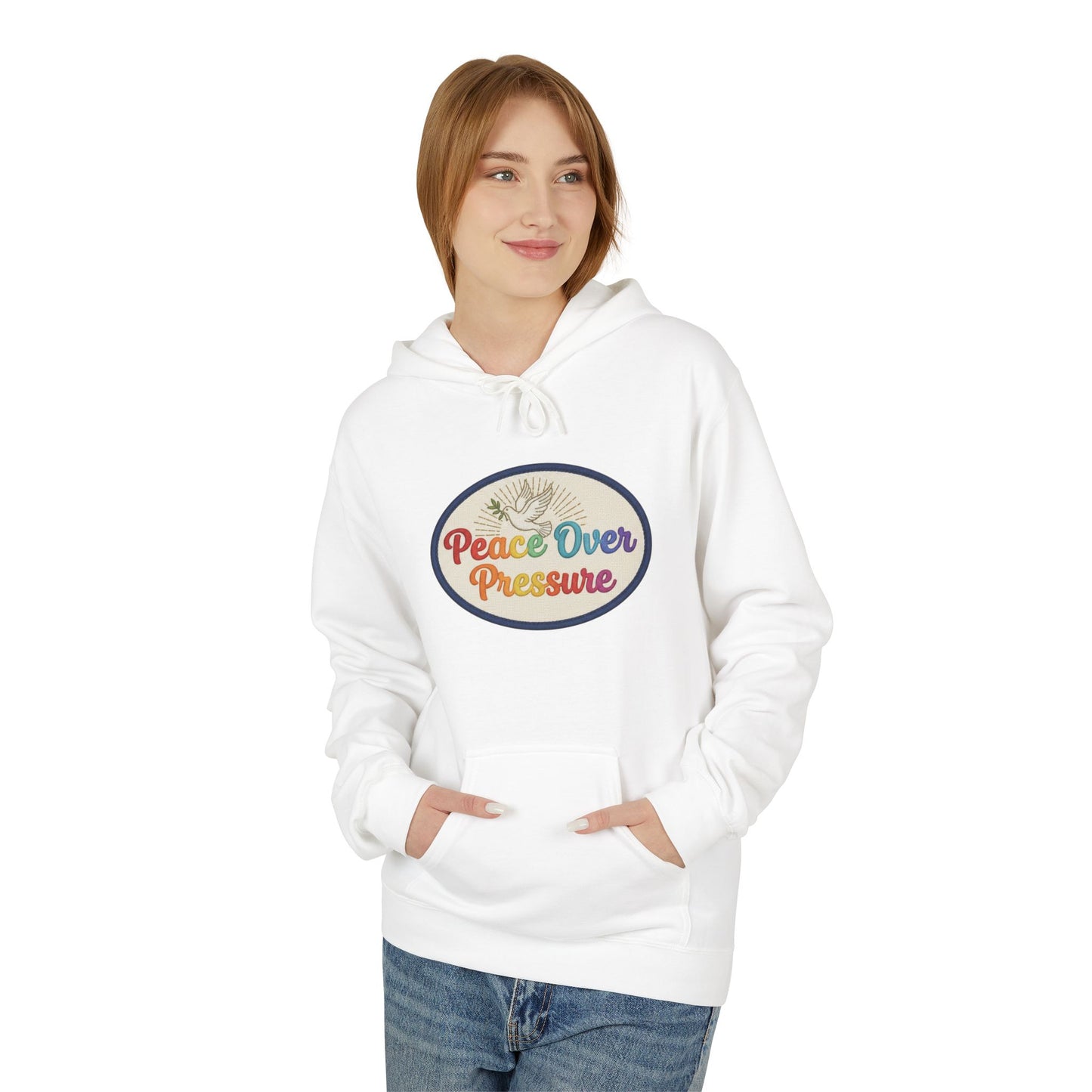 Peace Over Pressure Hoodie — Retro Dove Graphic Comfort Pullover