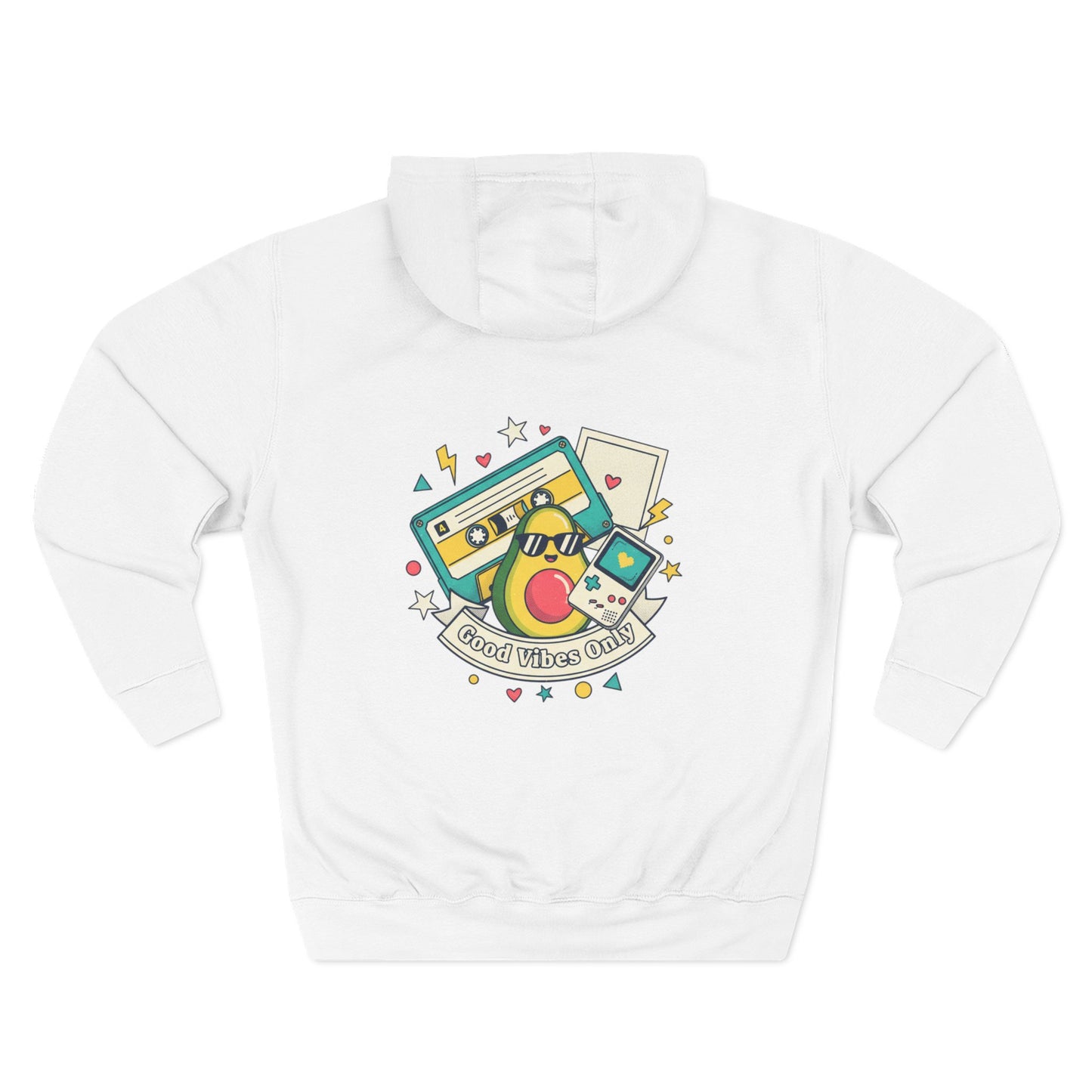 Good Vibes Only Hoodie — Retro Cassette Graphic Fleece Hoodie