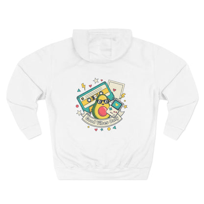 Good Vibes Only Hoodie — Retro Cassette Graphic Fleece Hoodie