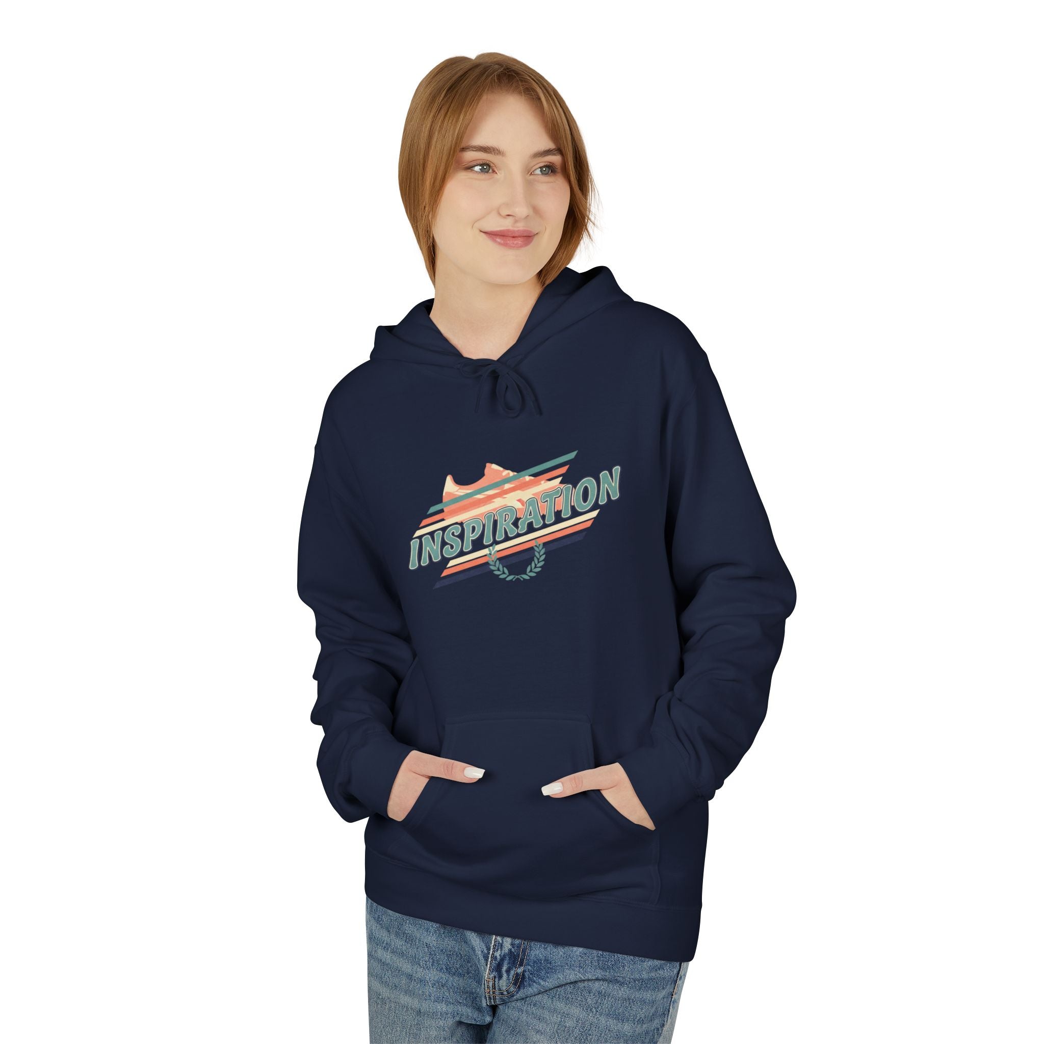 Inspiration Retro Stripe Hoodie — Motivational Pullover for Creatives