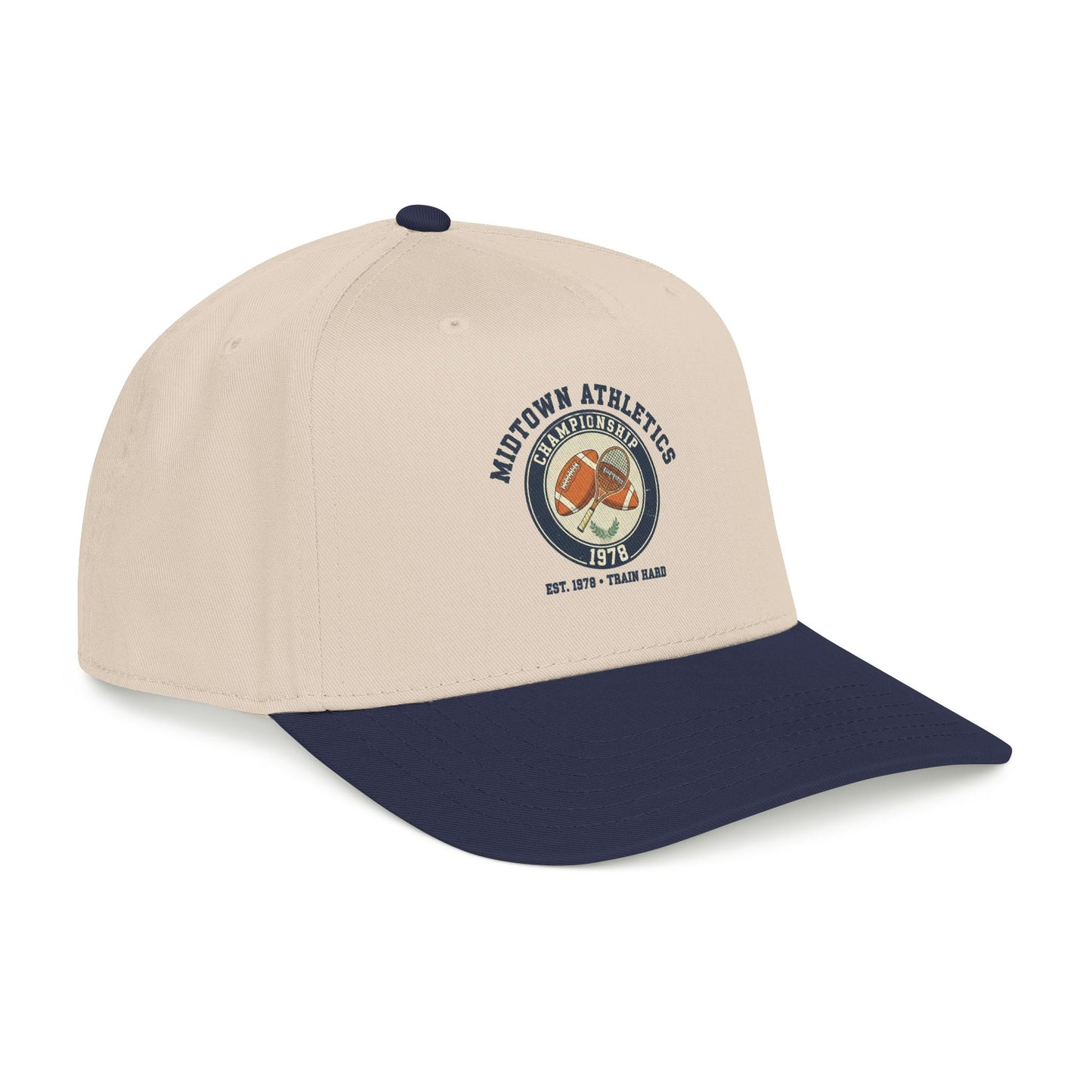 Mid Profile Baseball Cap — Midtown Athletics Vintage Basketball Logo Cap