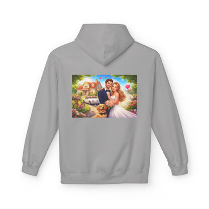 Wedding Couple Hoodie — Romantic Bride & Groom Portrait Pullover