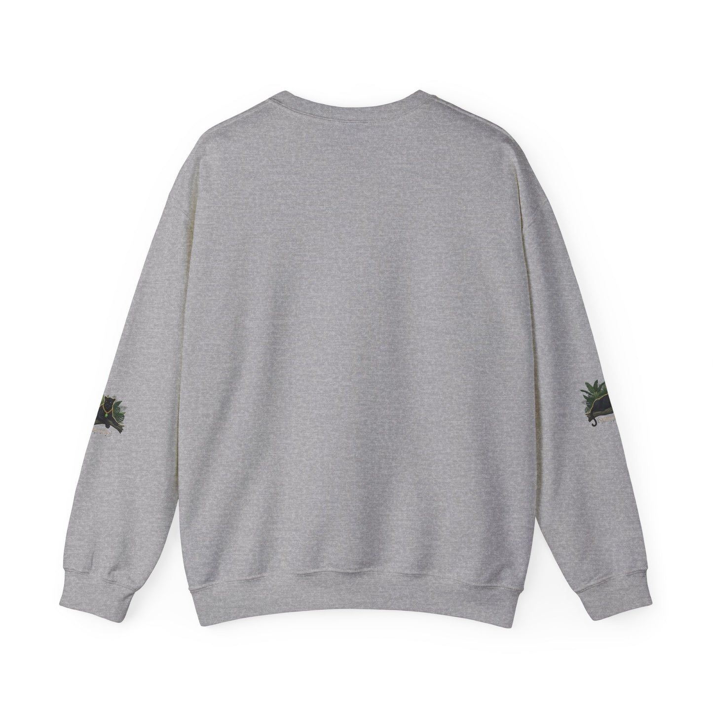 Panther Royale Crewneck Sweatshirt — "Night Royalty" Black Cat Graphic