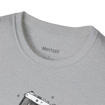 Photography & Coffee Graphic Tee — Camera, Notebook, Coffee Cup Design