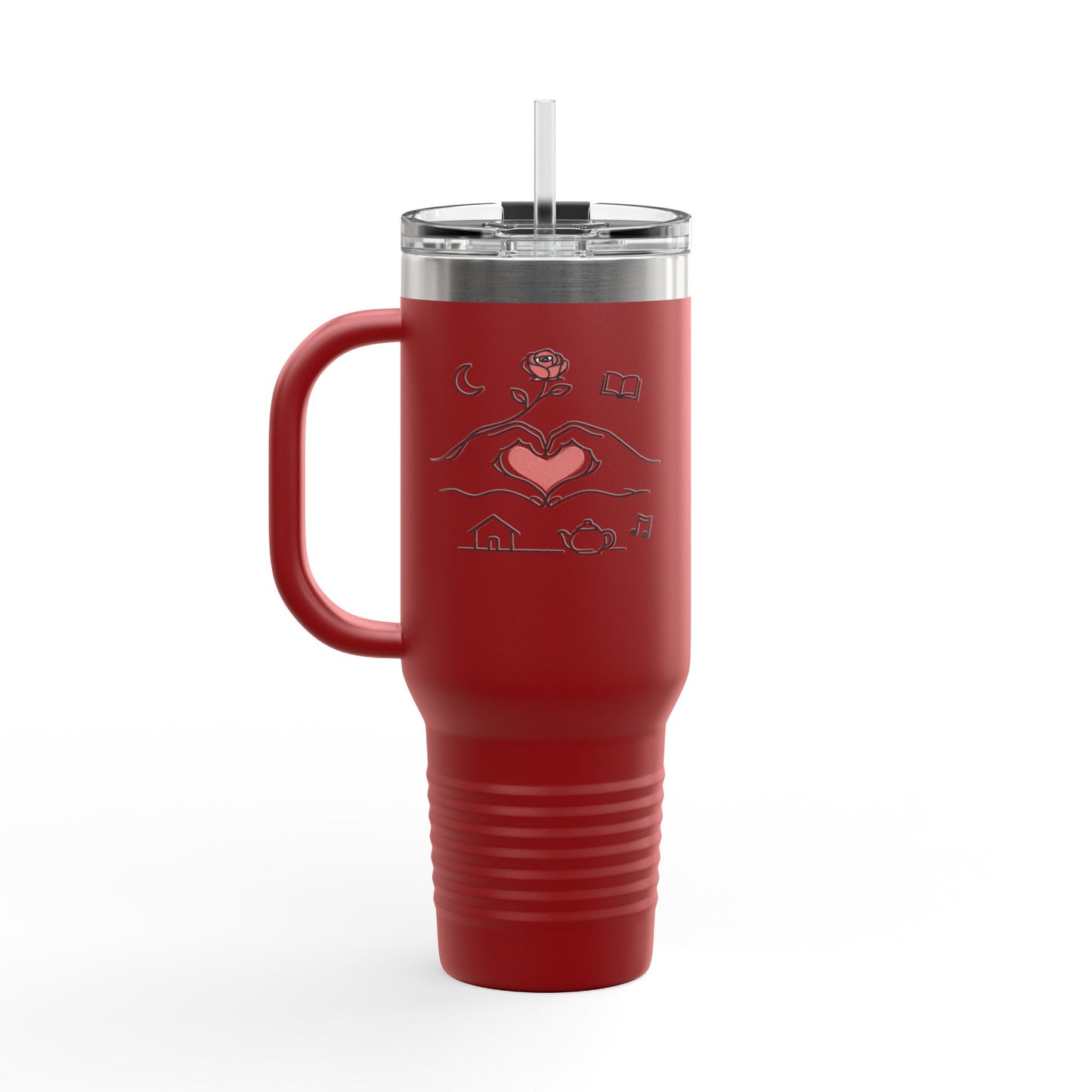 40oz Insulated Travel Mug — Heart & Home Sketch Design