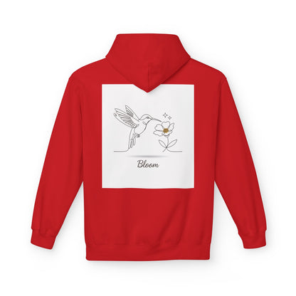 Bloom Hummingbird Hoodie — Floral Minimalist Pullover