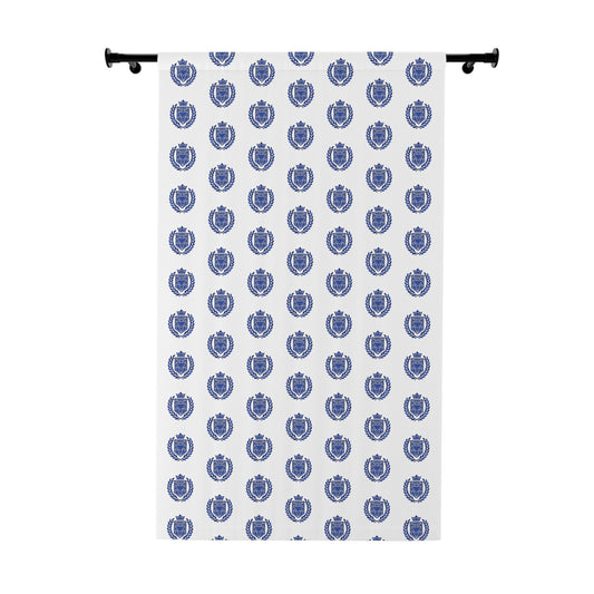 Blue Nautical Anchor Pattern Window Curtain — Coastal Ocean-Themed Drapery (Single Panel) Merit Sell