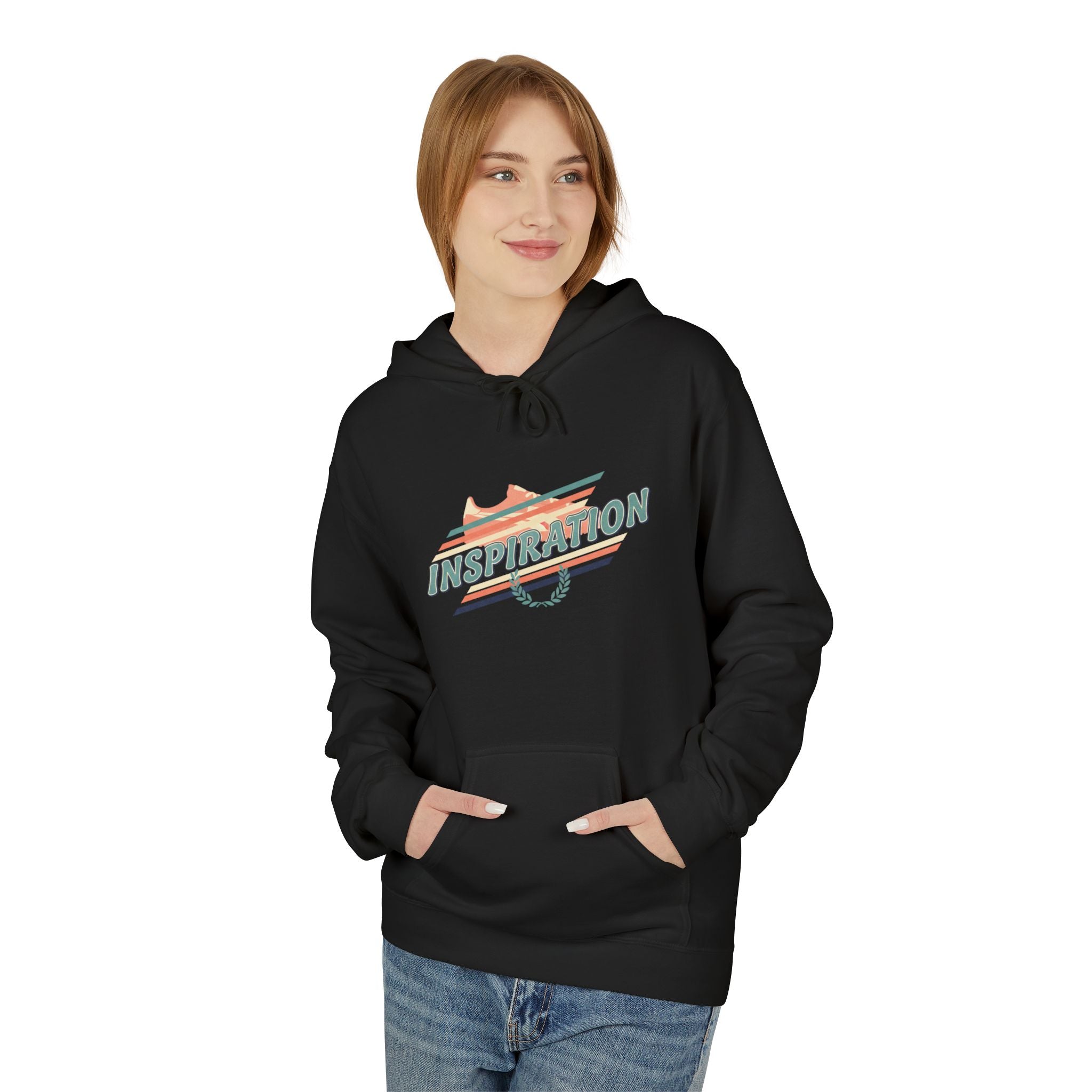 Inspiration Retro Stripe Hoodie — Motivational Pullover for Creatives