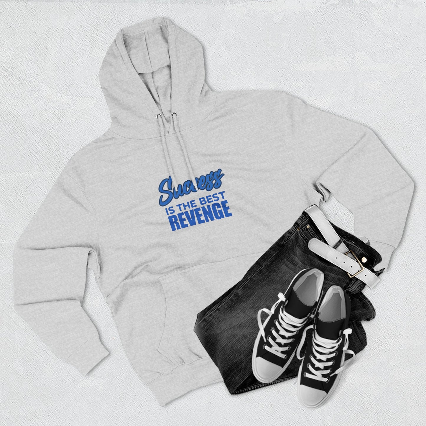 Success Is the Best Revenge Hoodie — Motivational Trophy Graphic Fleece Hoodie - Merit Sell