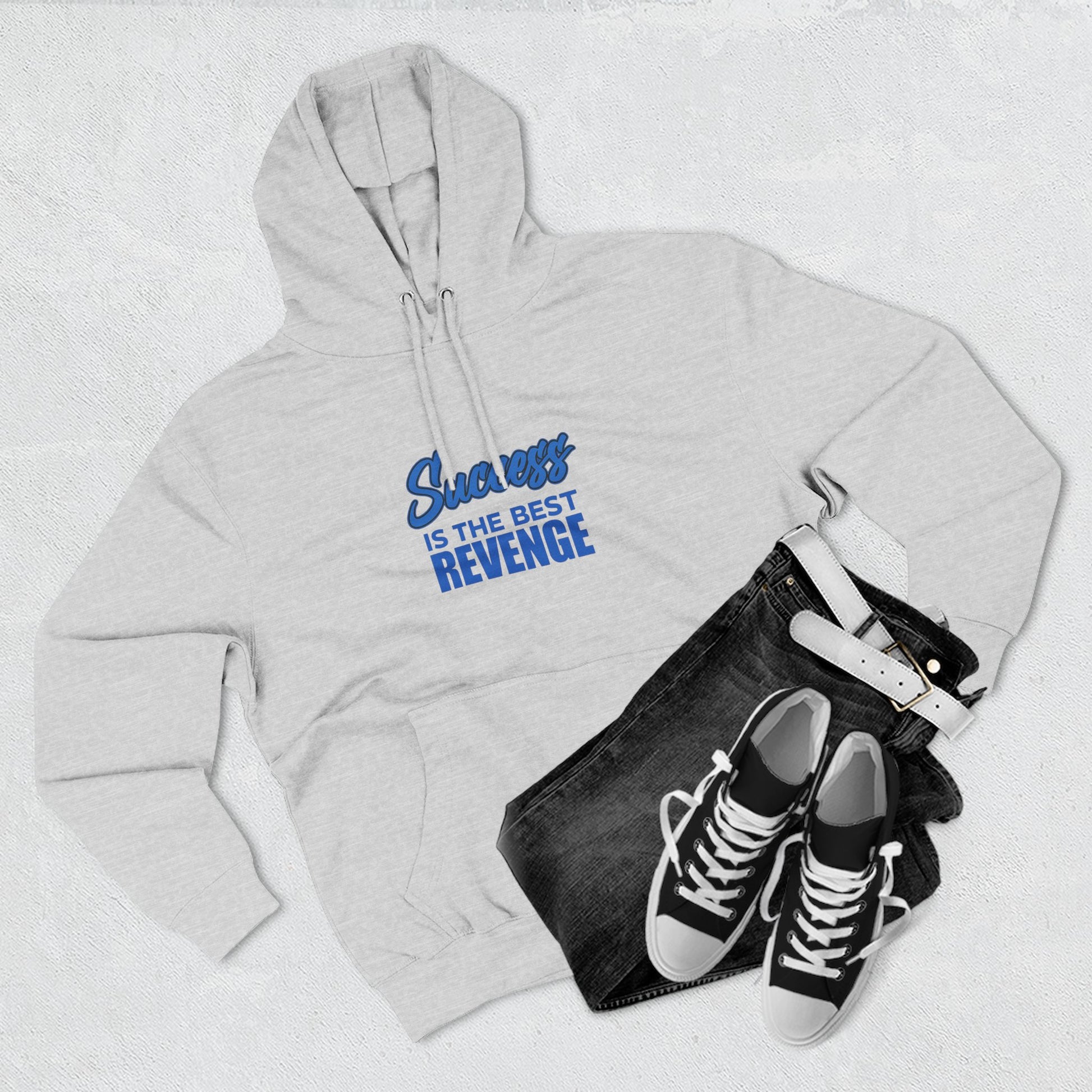 Success Is the Best Revenge Hoodie — Motivational Trophy Graphic Fleece Hoodie - Merit Sell