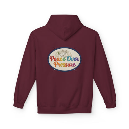 Peace Over Pressure Hoodie — Retro Dove Graphic Comfort Pullover