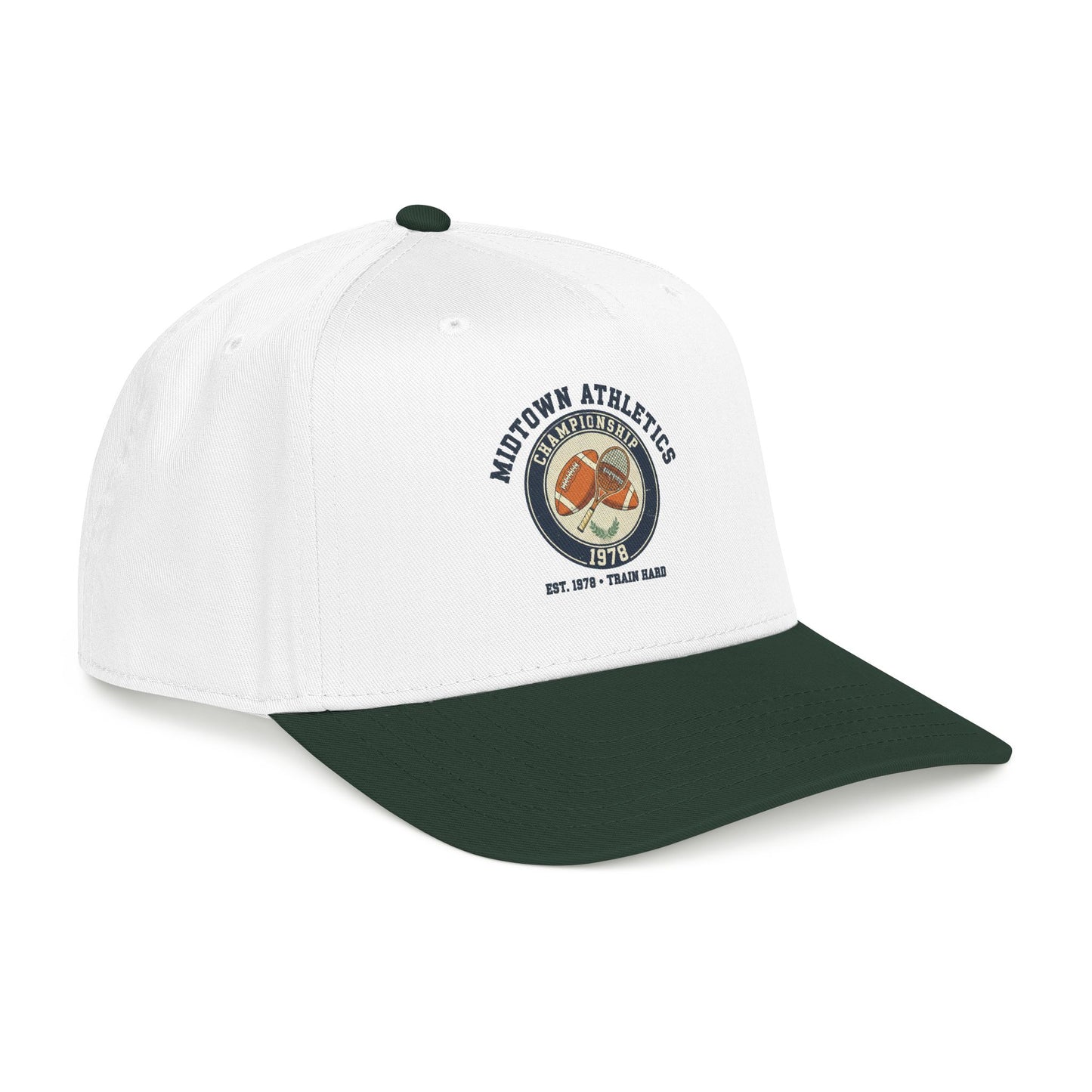 Mid Profile Baseball Cap — Midtown Athletics Vintage Basketball Logo Cap