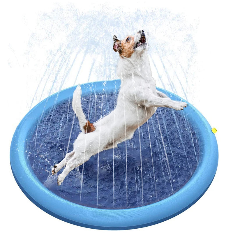 170*170cm Pet Sprinkler Pad Play Cooling Mat Swimming Pool Inflatable Water Spray Pad Mat Tub Summer Cool Dog Bathtub for Dogs - Merit Sell