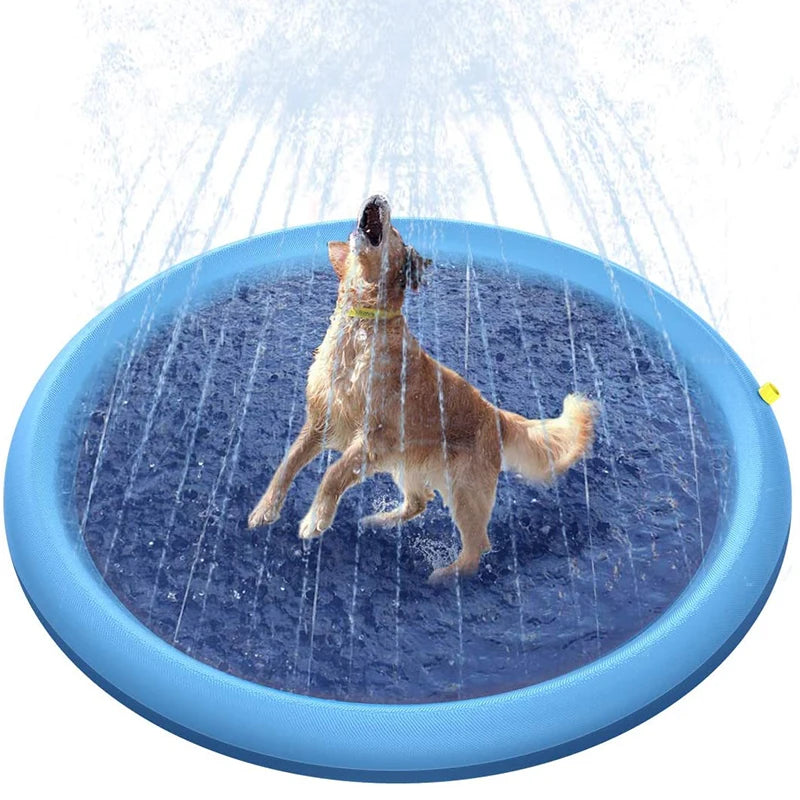 170*170cm Pet Sprinkler Pad Play Cooling Mat Swimming Pool Inflatable Water Spray Pad Mat Tub Summer Cool Dog Bathtub for Dogs - Merit Sell