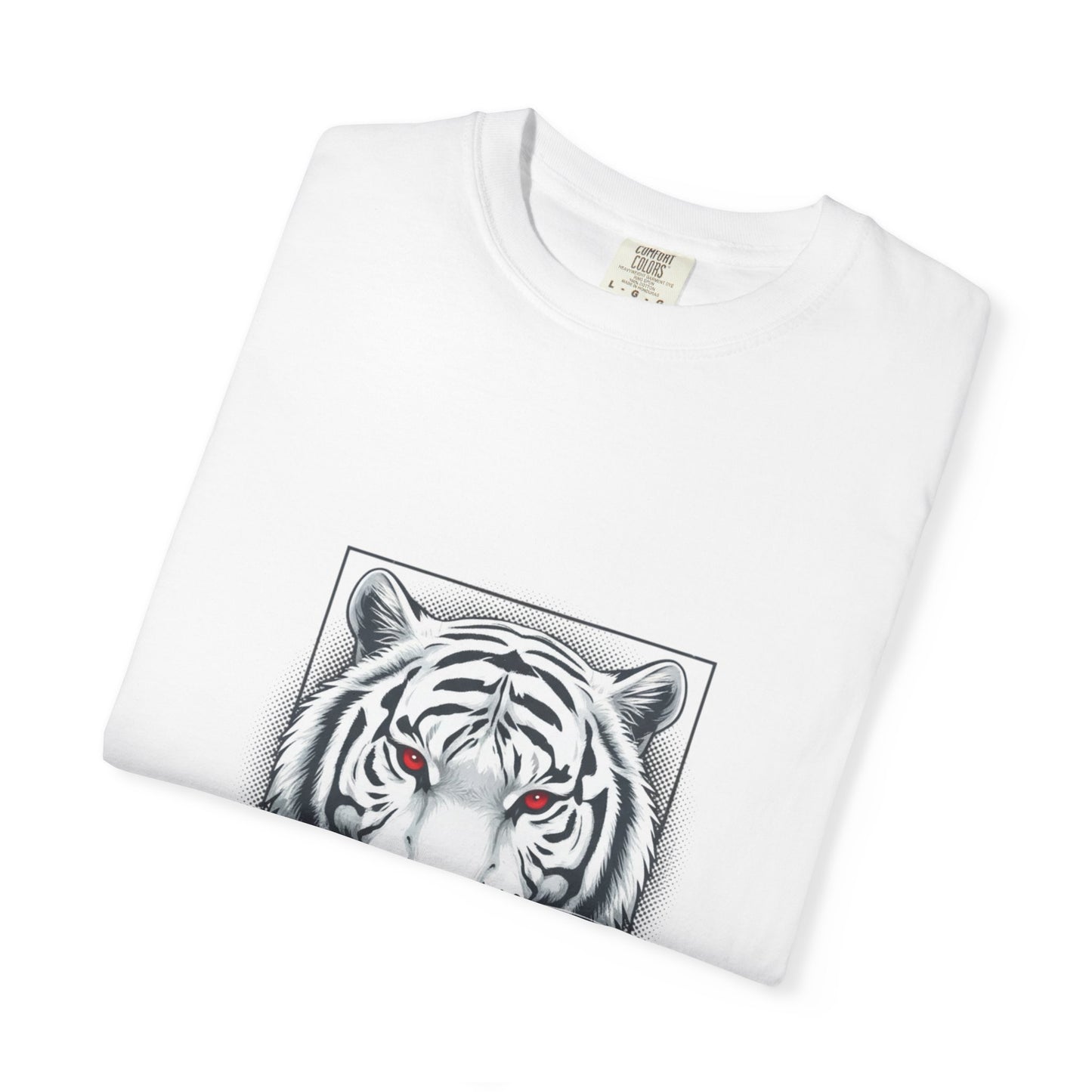 Fearless White Tiger T-Shirt — Bold Graphic Tee with 'FEARLESS' Text