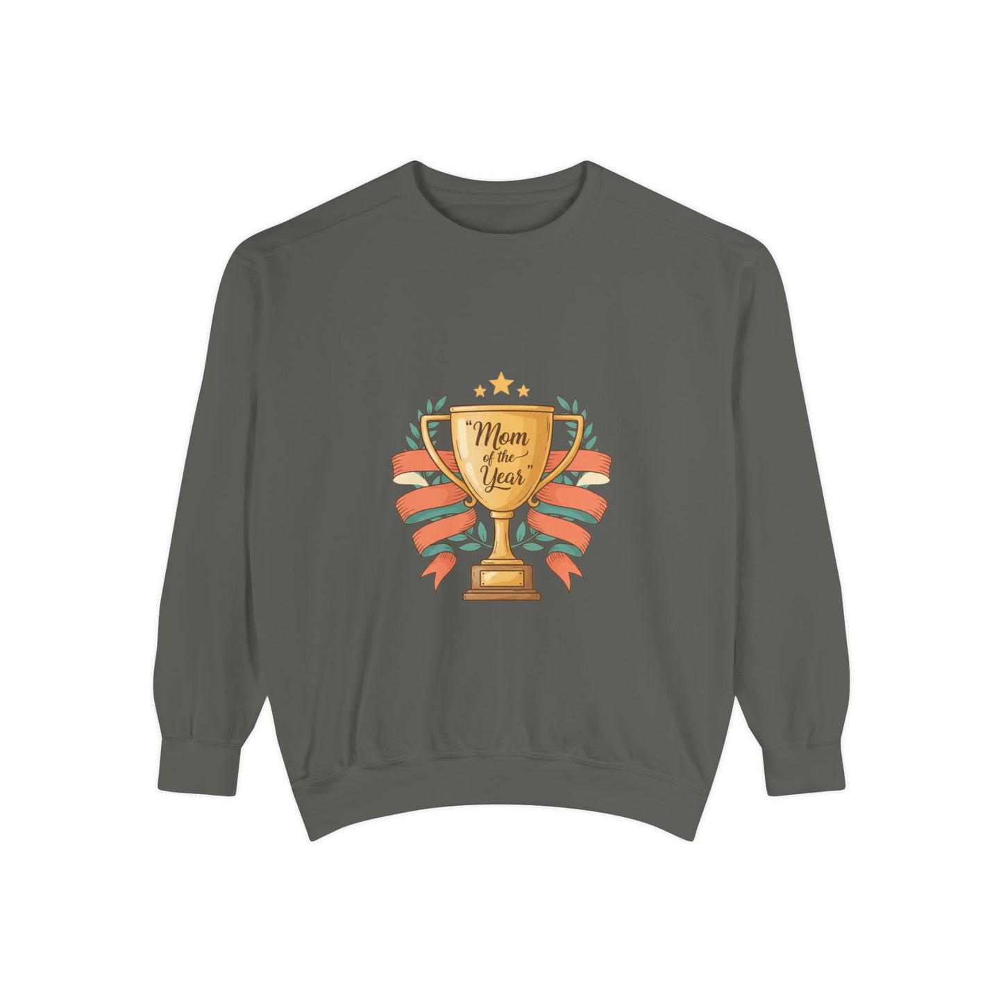 Sweatshirt — "Mom of the Year" Trophy Graphic Crewneck