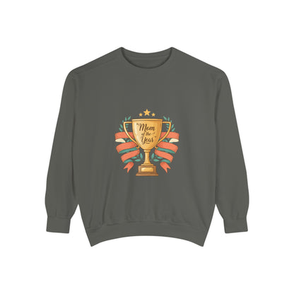 Sweatshirt — "Mom of the Year" Trophy Graphic Crewneck