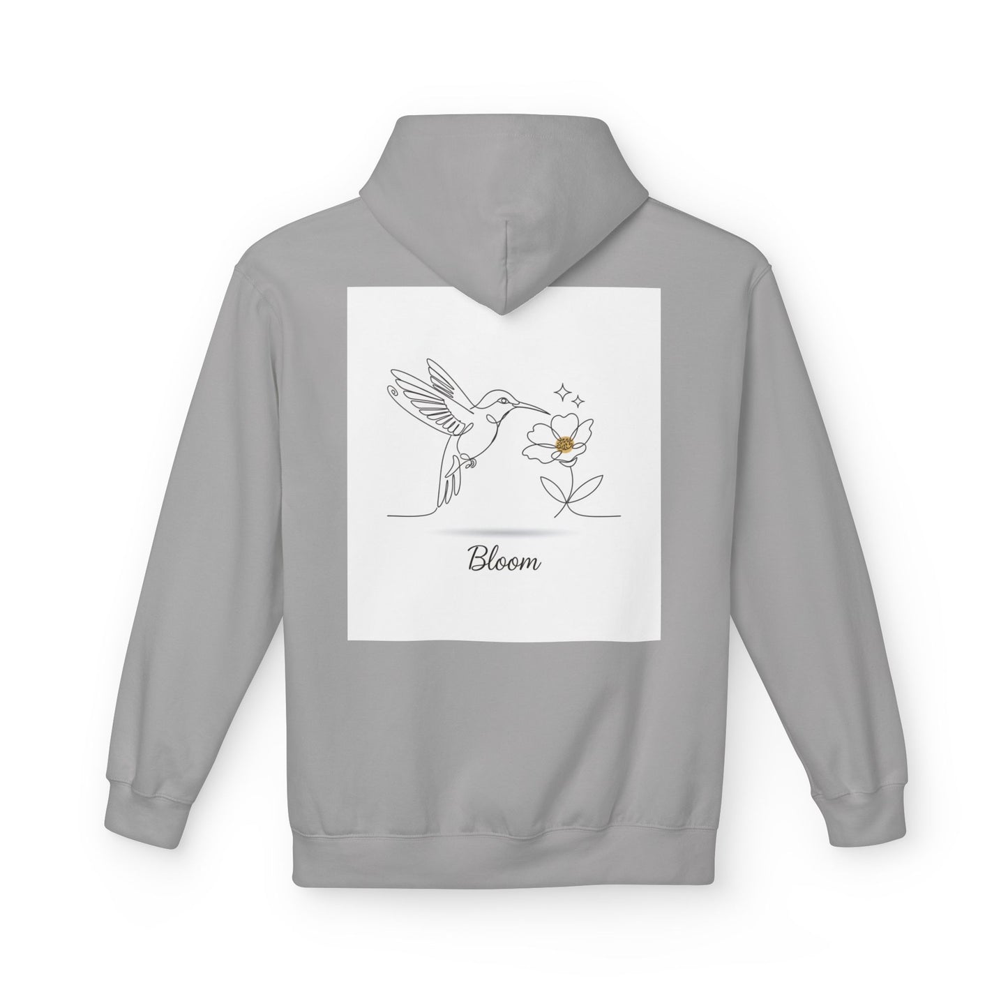 Bloom Hummingbird Hoodie — Floral Minimalist Pullover