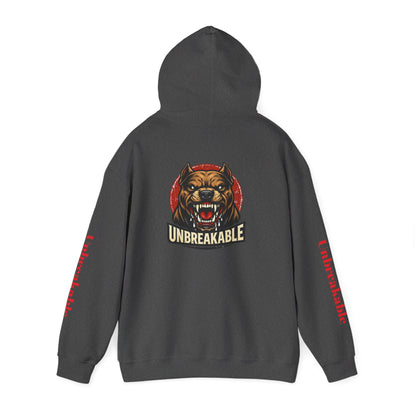 Unbreakable Dog Hoodie — Graphic Pullover with Roaring Dog Design
