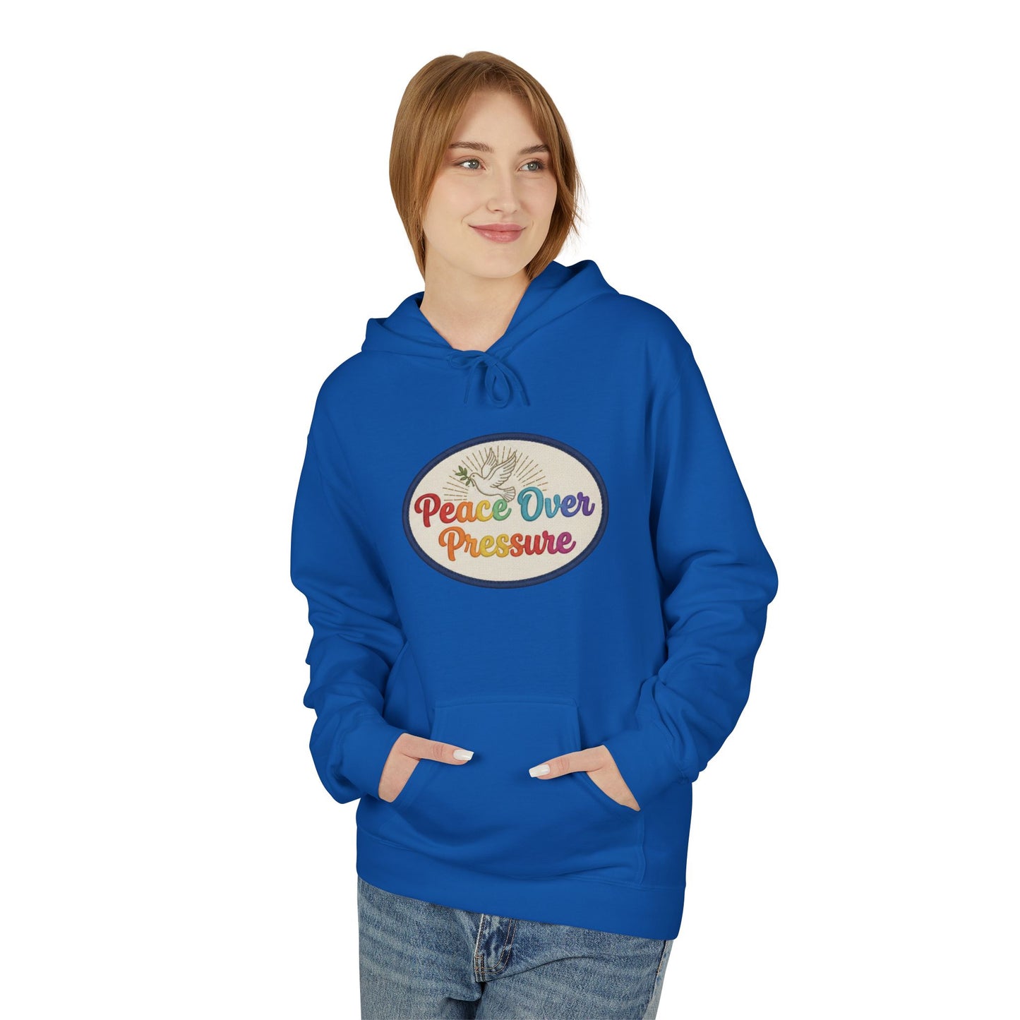Peace Over Pressure Hoodie — Retro Dove Graphic Comfort Pullover