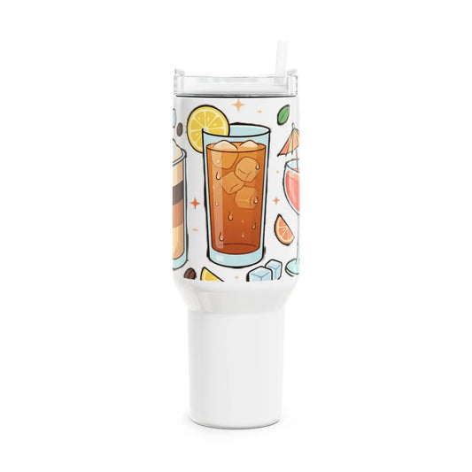 40oz Beverage Tumbler — Illustrated Iced Tea & Coffee Drinks Travel Mug - Merit Sell