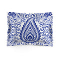Blue Paisley Microfiber Pillow Sham – Ornate Floral Decorative Pillowcase