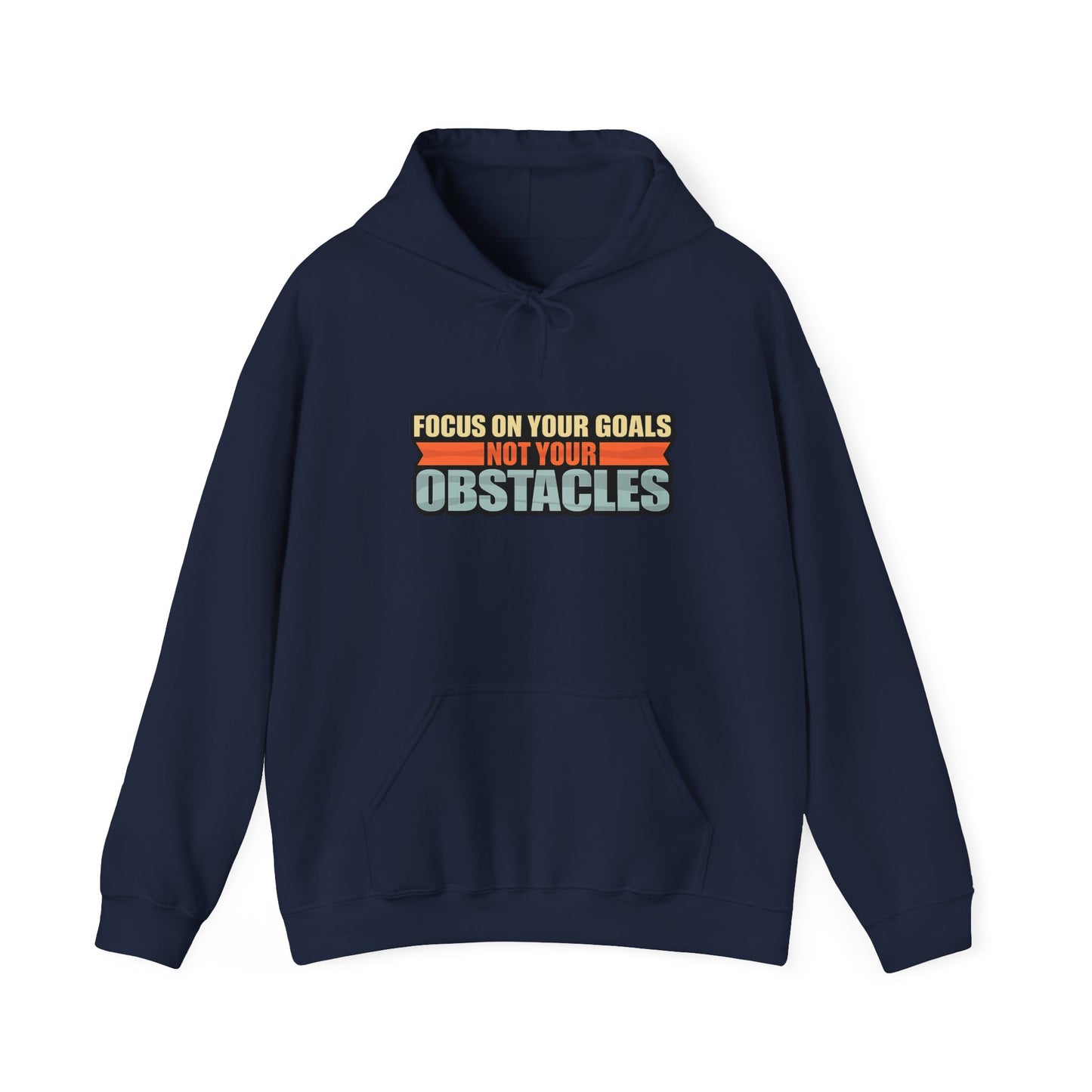Motivational Hoodie — "Focus On Your Goals Not Your Obstacles" Retro Runner - Merit Sell