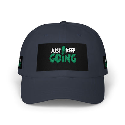Dad Cap — "Just Keep Going" Embroidered Motivational Hat