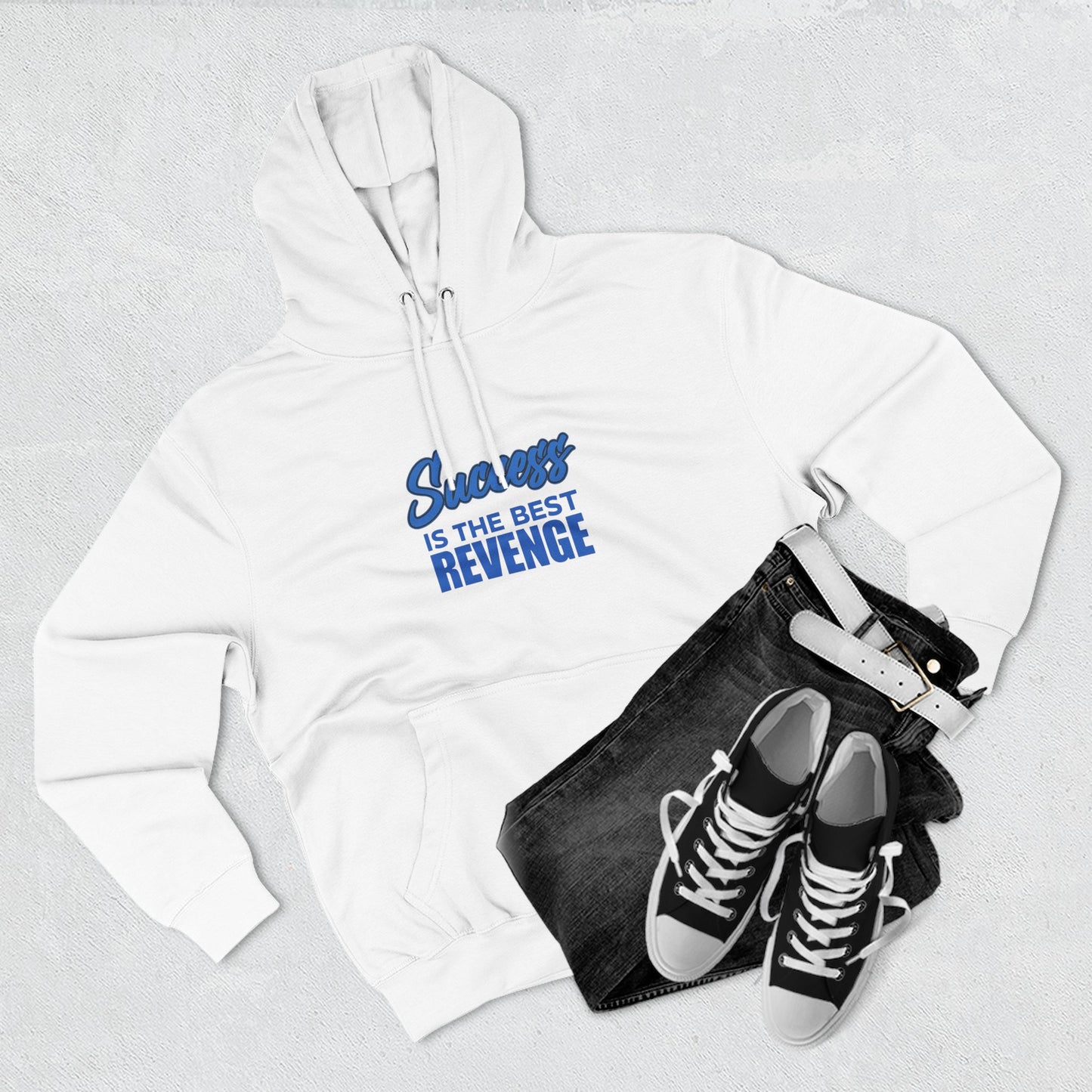 Success Is the Best Revenge Hoodie — Motivational Trophy Graphic Fleece Hoodie - Merit Sell
