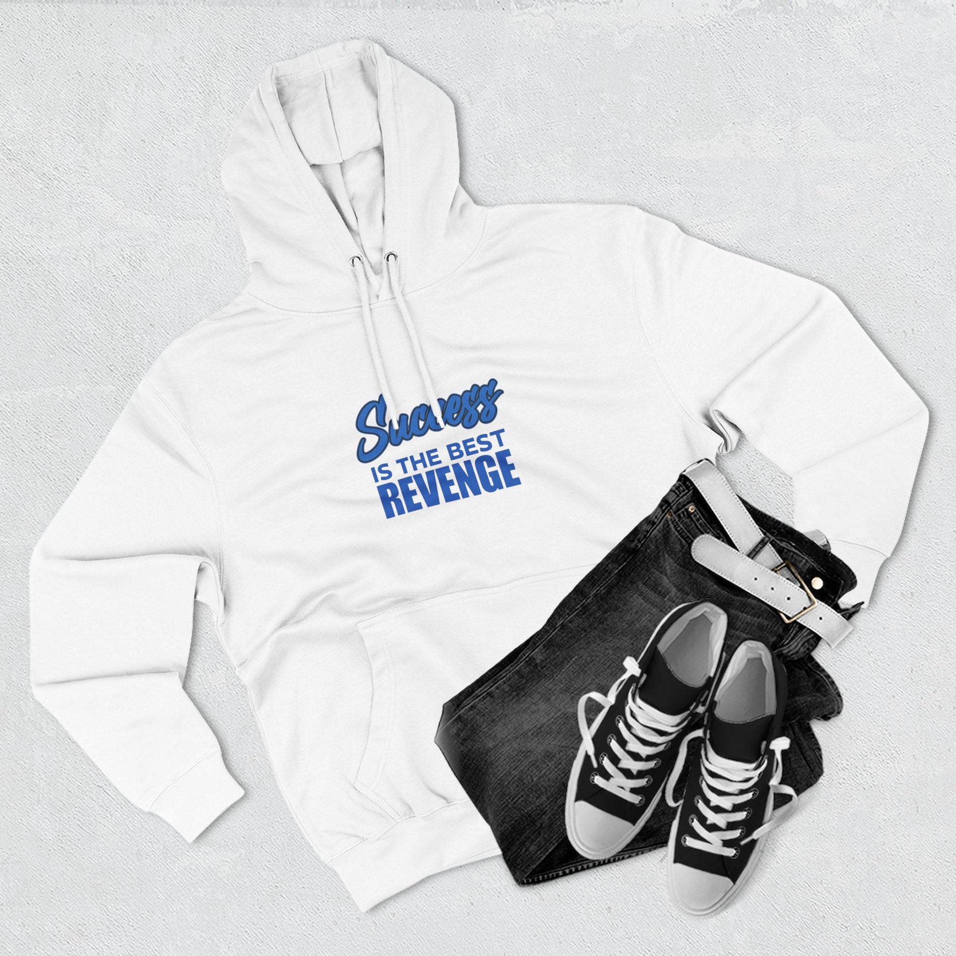 Success Is the Best Revenge Hoodie — Motivational Trophy Graphic Fleece Hoodie - Merit Sell