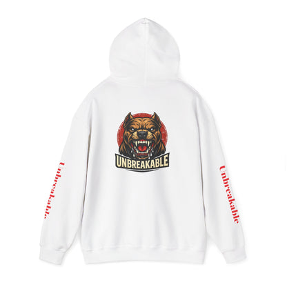 Unbreakable Dog Hoodie — Graphic Pullover with Roaring Dog Design