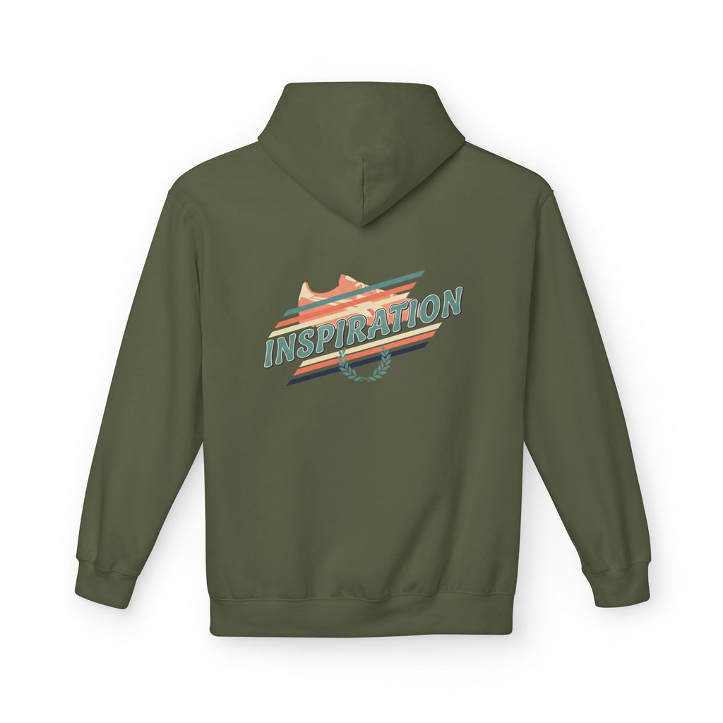Inspiration Retro Stripe Hoodie — Motivational Pullover for Creatives