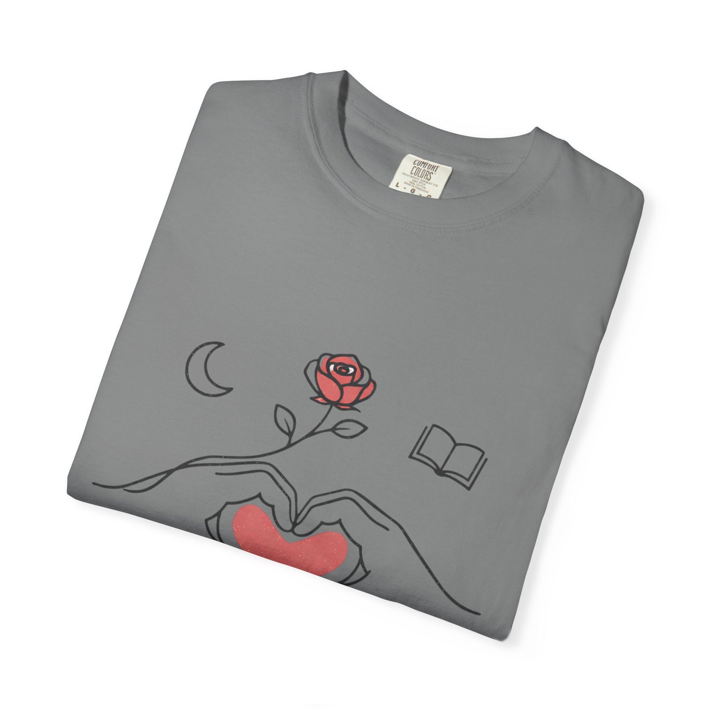 Heart Hands Graphic T-Shirt — Cozy Home, Tea & Book Love Design