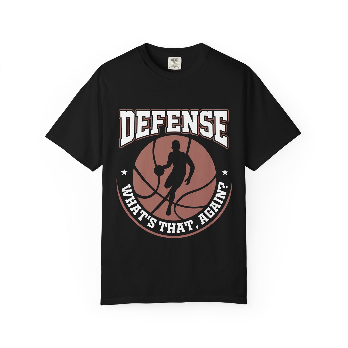 Basketball T-Shirt — "Defense: What's That, Again?" Vintage-Style Athletic Tee - Merit Sell