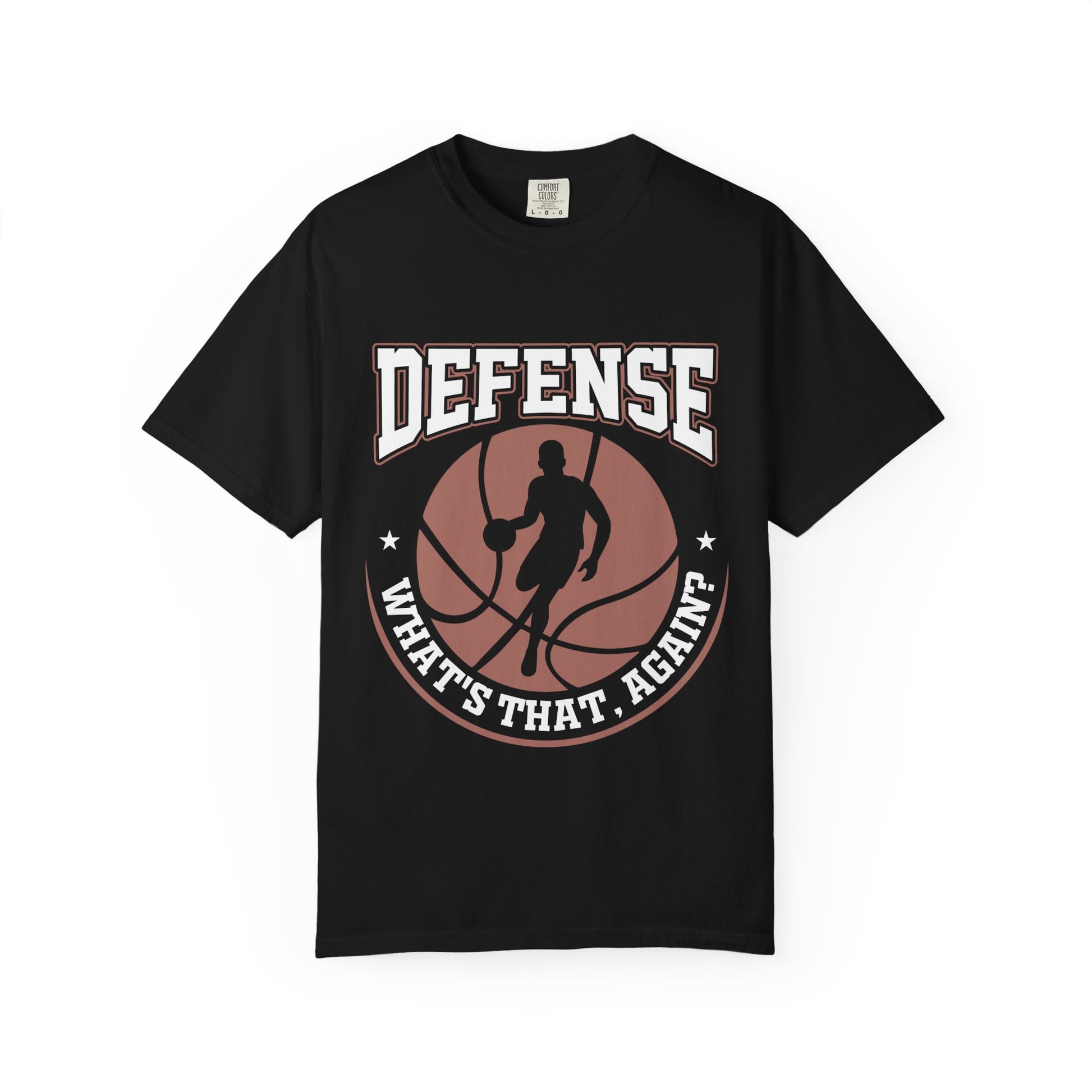 Basketball T-Shirt — "Defense: What's That, Again?" Vintage-Style Athletic Tee - Merit Sell