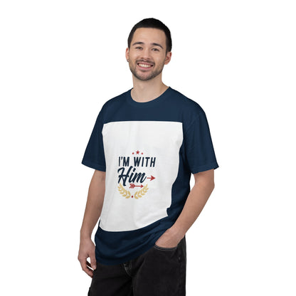 I'm With Him T-Shirt — Patriotic Couple Arrow Graphic Tee