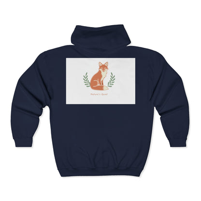 Fox Mom Zip Hoodie — "Mother's Heart" Floral Fox Graphic